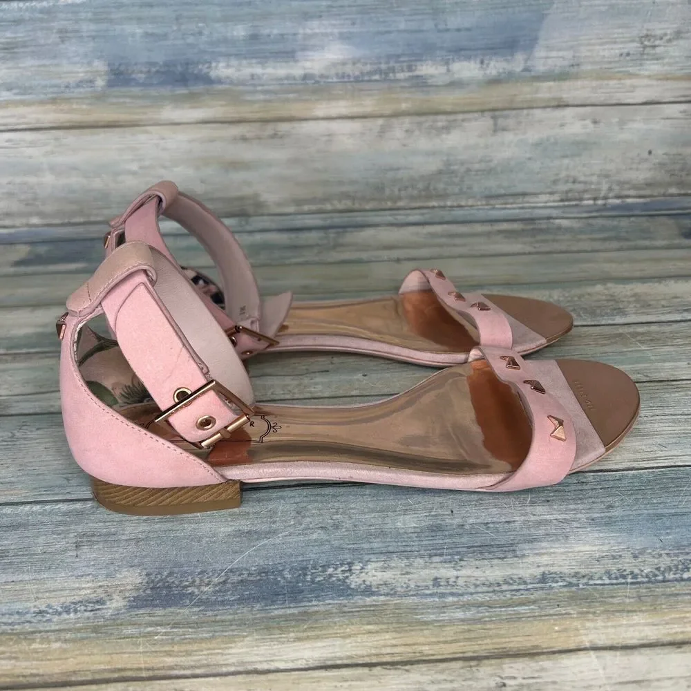 Ted Baker Sandals Womens‎ 38.5 Pink Ovey Studded Buckle